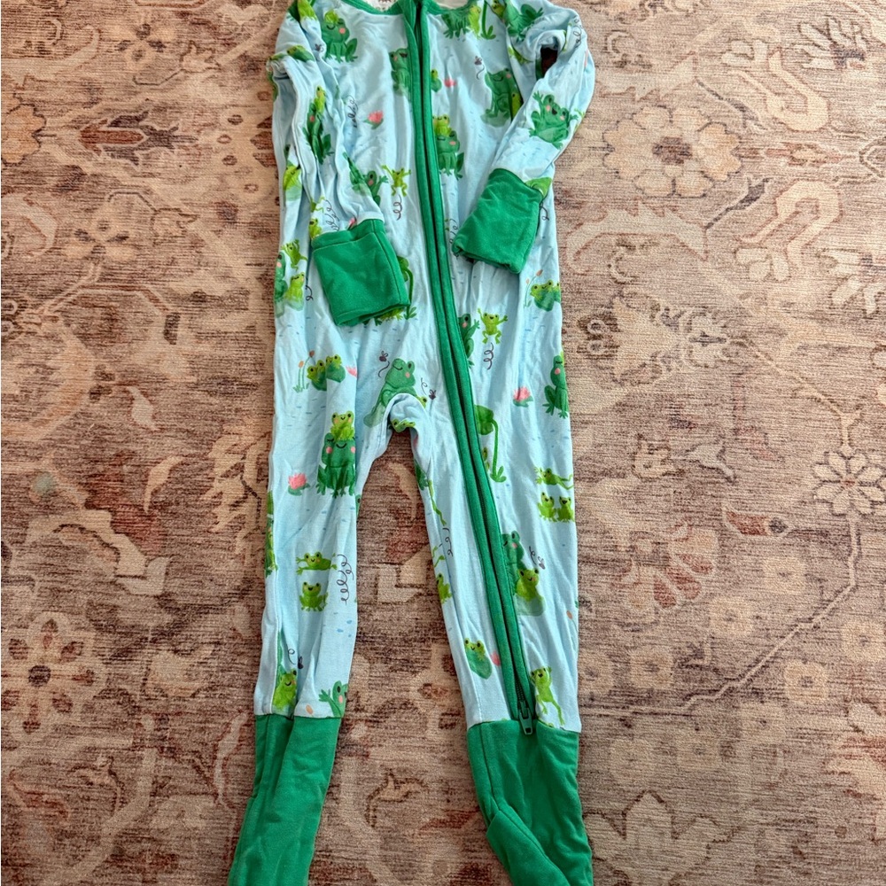 Green Frog Leaping Love Little Sleepies